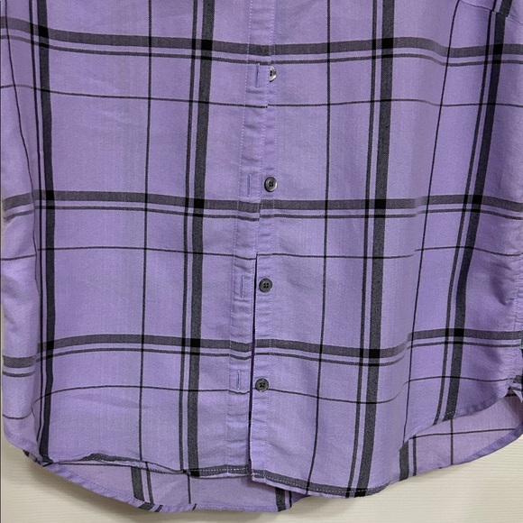 Eddie Bauer Lavender Plaid Shirt Women’s Button-down Short Sleeve lightweight M - Picture 5 of 9